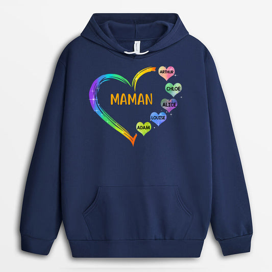 0041HFR1 present Personalisable SweataCapuche coeur maman mamie
