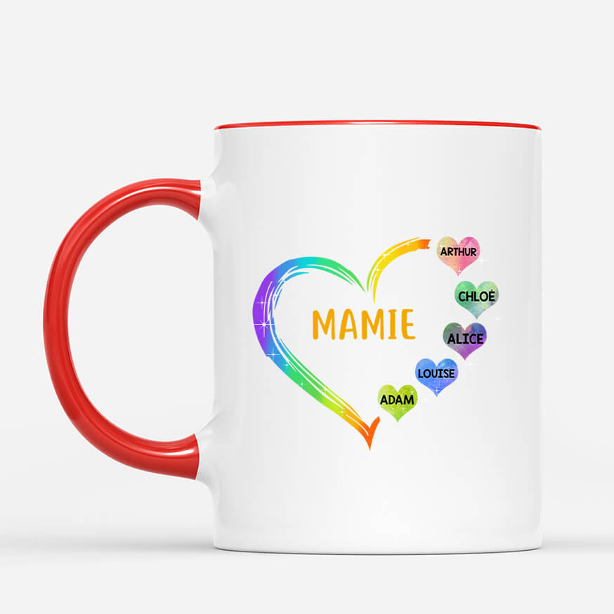 0041M000AFR1 present Personalisable Mug coeur maman mamie