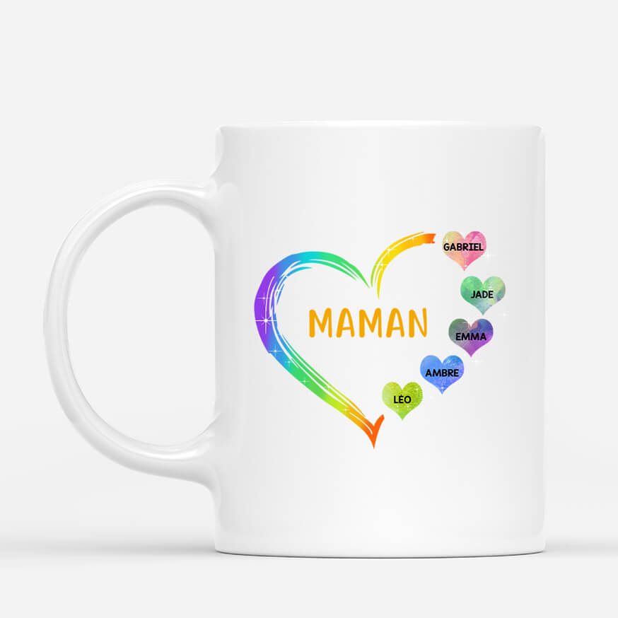 0041M000AFR2 present Personalisable Mug coeur maman mamie