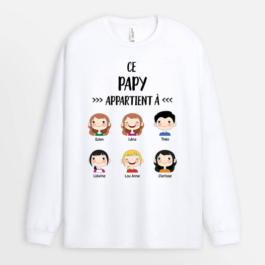 0141NFR1 present Personnalise ManchesLongues enfants papa papi