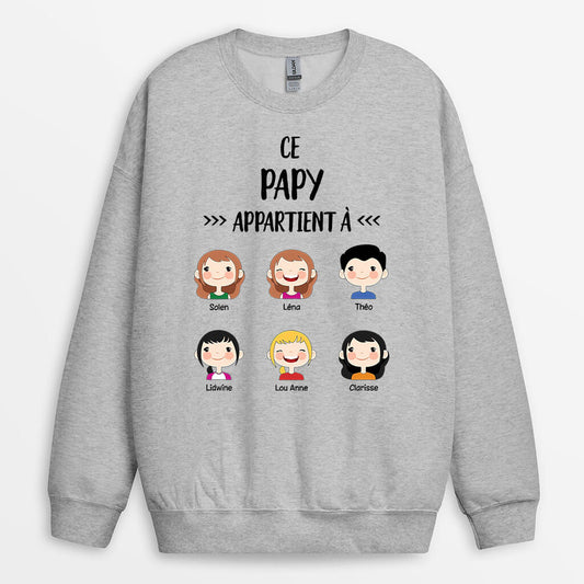 0141WFR2 present Personnalise Sweat shirt enfants papa papi