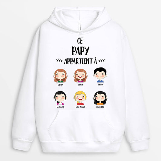 0141hFR1 present Personnalise SweataCapuche enfants papa papi