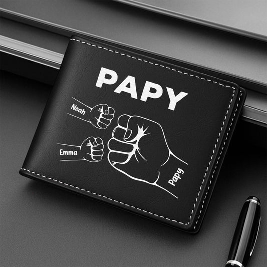 0263JFR2 portefeuille en cuir personnalise_ homme papy avec poings 0263j5l8b