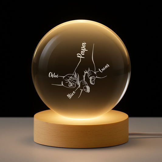 0321LFR1 veilleuse boule de cristal personnalisee lien entre enfant et son papamamanpapymamie 0321l6v5i