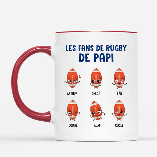 0402MFR2 Cadeau personnalise Mug Equipe rugby Papa Papy