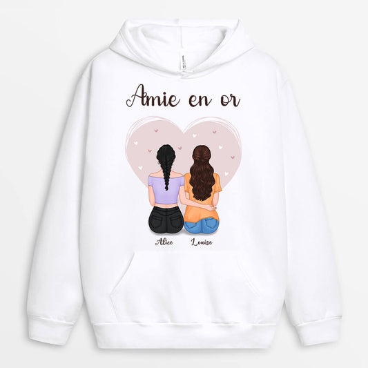 0443h247fFR1 Cadeau Personnalise Sweat a Capuche Soeurs Meilleures Amies