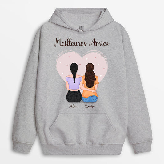 0443h247fFR2 Cadeau Personnalise Sweat a Capuche Soeurs Meilleures Amies