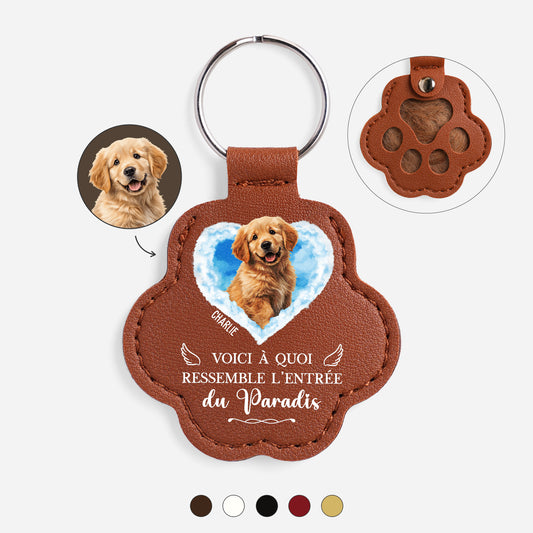 0483AFR1 porte cle poil chien chat personnalise photo commemorative entree du paradis 0483ajsp5c