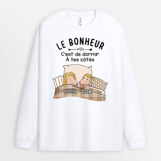 0541NFR1 Cadeau Personnalise ManchesLongues Ensemble Depuis Amoureux Couples