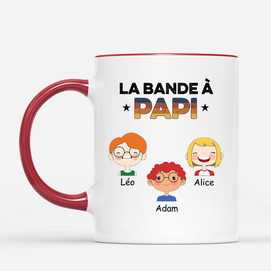 0755MFR2 Cadeau Personnalise Mug Bande Papa Papi