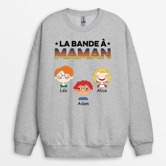 0755WFR1 Cadeau Personnalise Sweat shirt Bande Maman Mamie