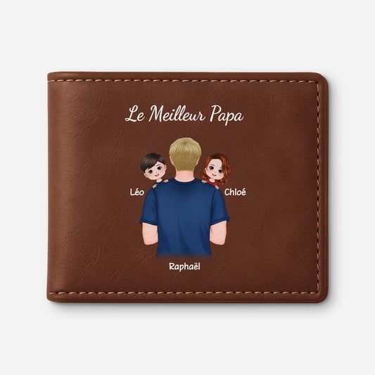 0771JFR1 portefeuille cuir personnalise meilleur papa tournant le dos