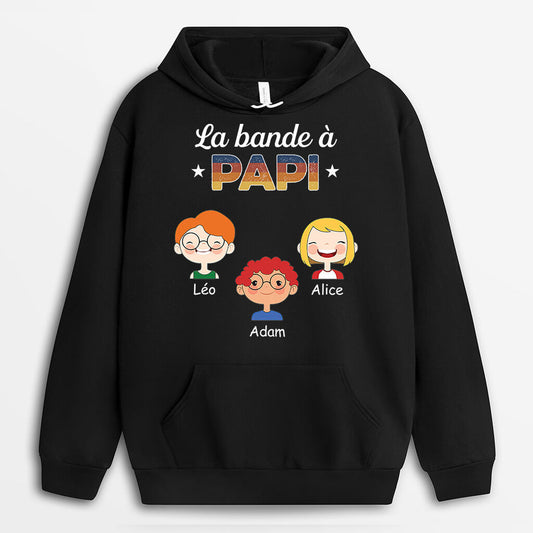 0793HFR3 Cadeau Personnalise SweataCapuche Bande Papa Papi