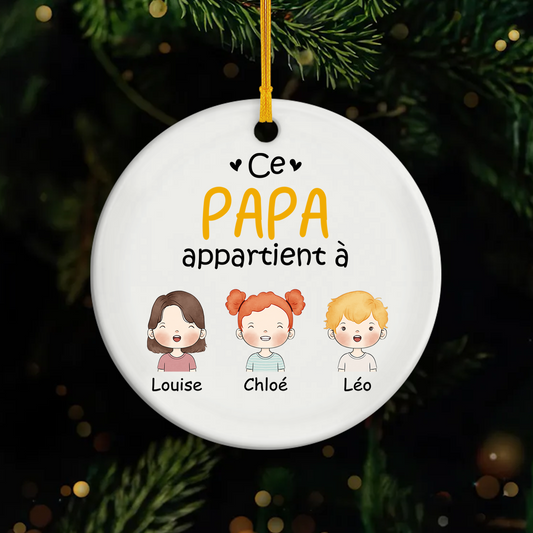 0827OFR1 ornement ceramique personnalise ce papa appartient a version pastel 0827o