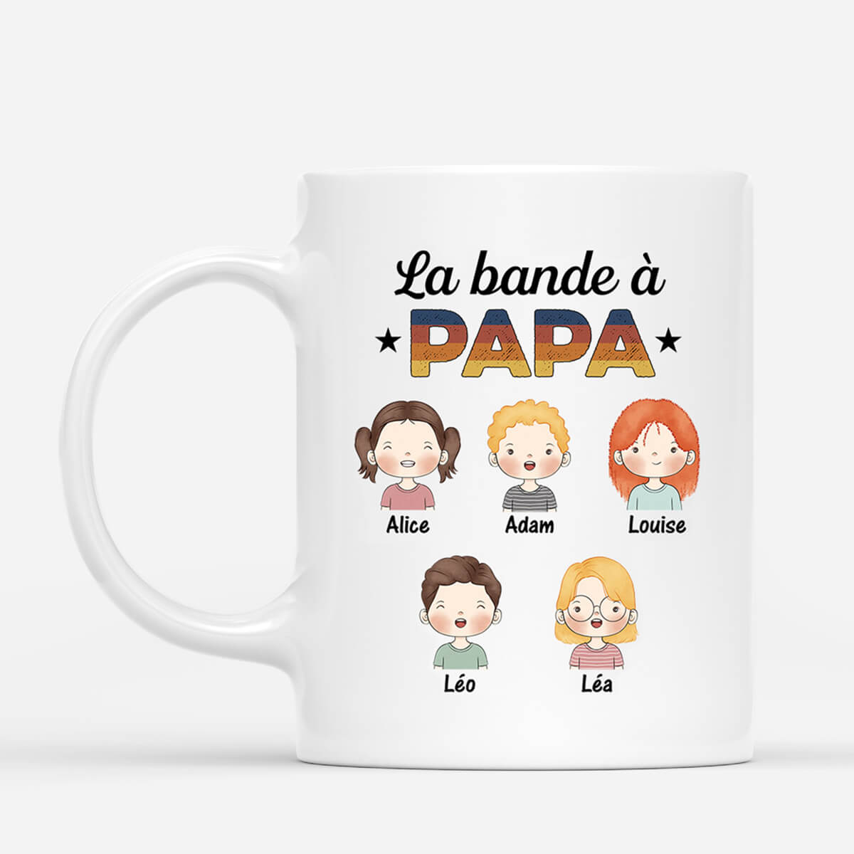 0845MFR1 CadeauPersonnalise Mug Bande Papa Papi