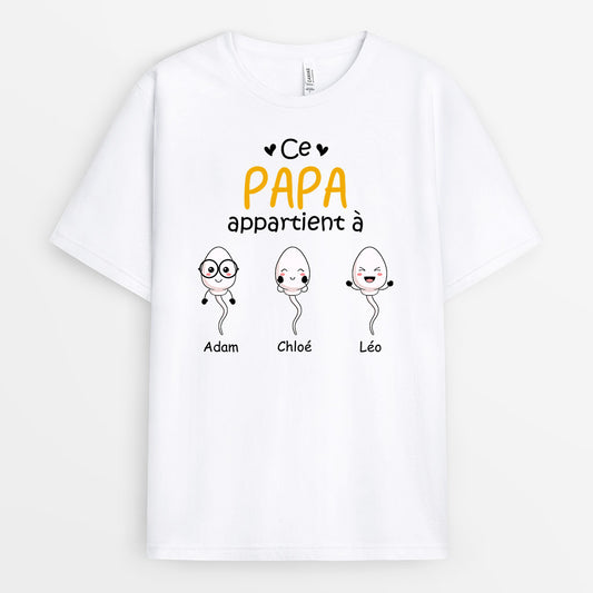 0885AFR1 Cadeau Personnalise T shirt Papy Papa