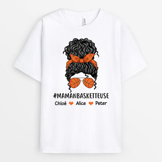 0910AFR1 Cadeau Personnalise T shirt Maman Basketteuse Maman Mamie