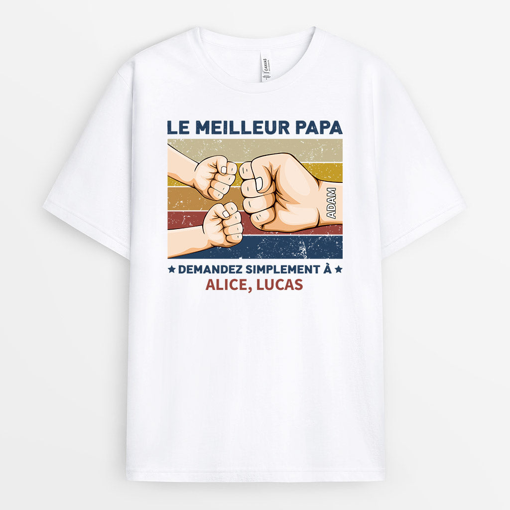 0931AFR1 Cadeau Personnalise T shirt Meilleur Papa Papy