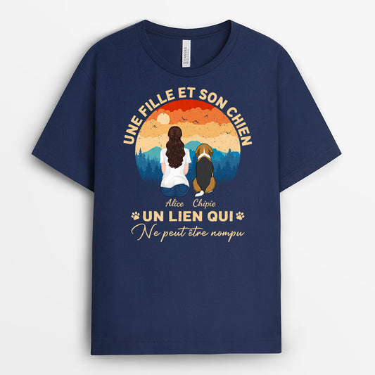 0939AFR1 Cadeau Personnalise T shirt Meilleur Papa Amoureux des Chiens