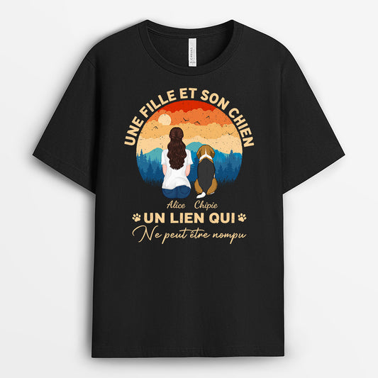 0939AFR2 Cadeau Personnalise T shirt Meilleur Papa Amoureux des Chiens