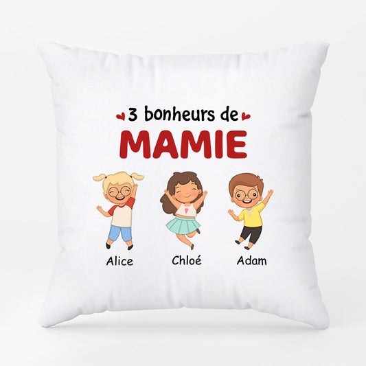 0940PFR2 Cadeau Personnalise Coussin Bonheur Maman Mamie