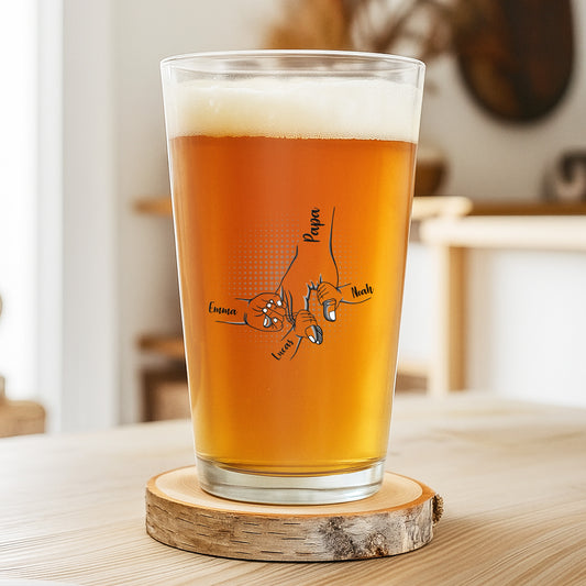 0945IFR2 verre a biere personnalise papa tenant les mains 0945itq8b