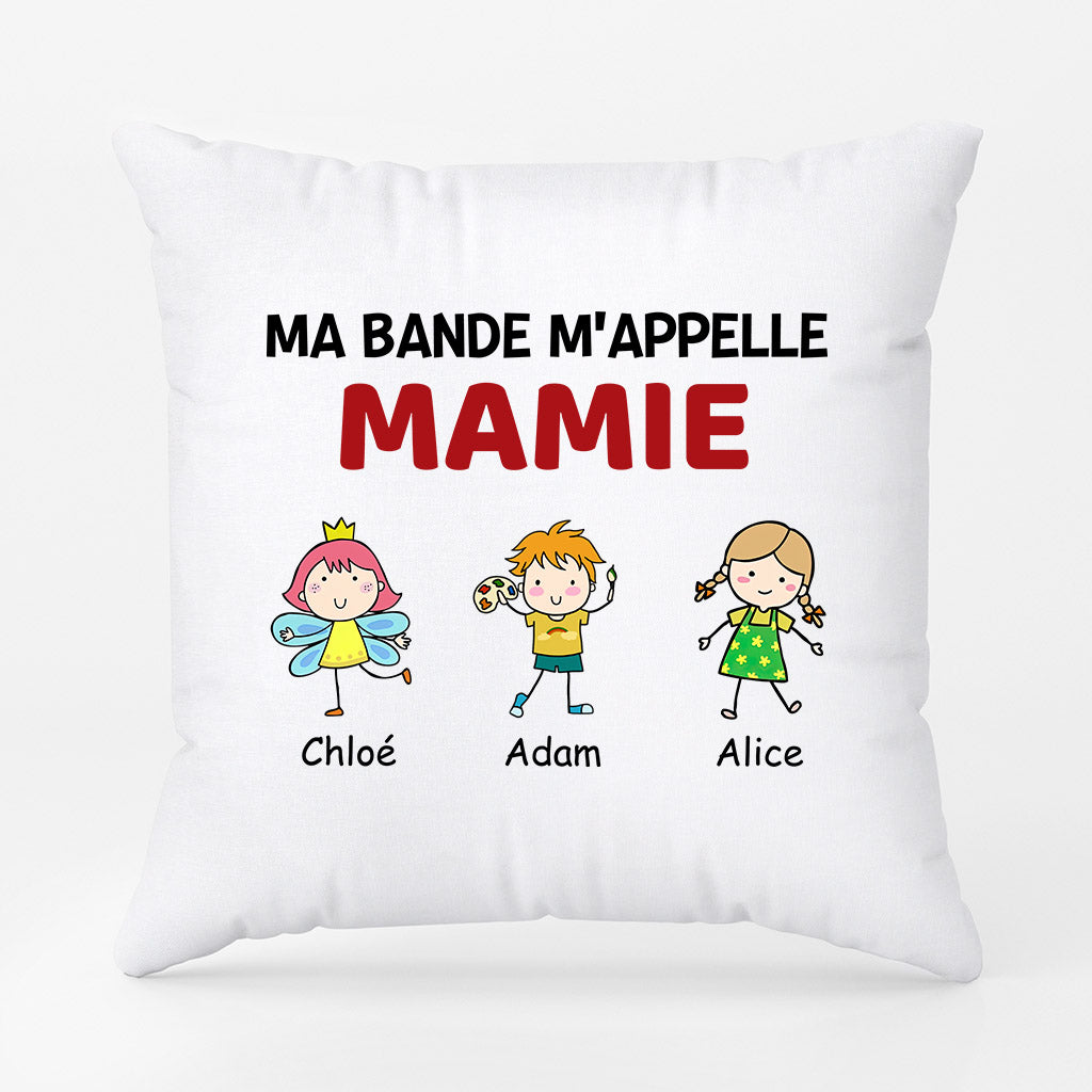 0956PFR2 Cadeau Personnalise Coussin Bande Maman Mamie