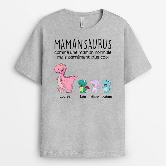 0967AFR1 Cadeau Personnalise T shirt Saurus Maman Mamie