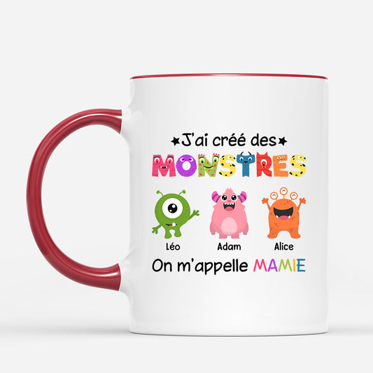 0978MFR2 Cadeau Personnalise Mug Monstres Mamie Maman