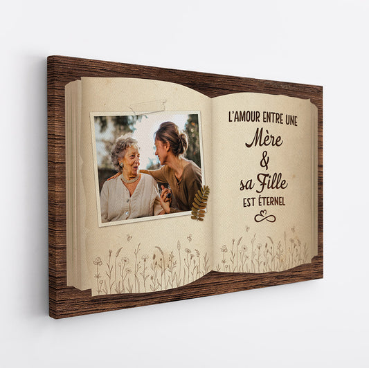 0979CFR2 Cadeau Personnalise Toile Amour Eternel Maman Mamie