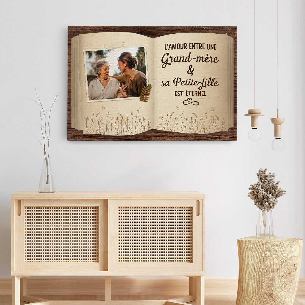 0979CFR3 Cadeau Personnalise Toile Amour Eternel Maman Mamie