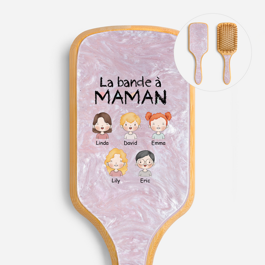 1017AFR1 brosse a cheveux personnalisee en acetate imprimee uv la bande a mamie maman 1017aqct8b