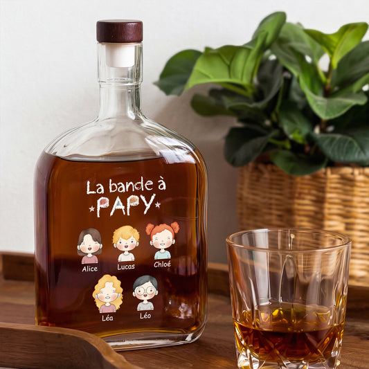 1017AFR2 bouteille whisky personnalisee avec prenom la bande a papa et papy 1017aicp0b