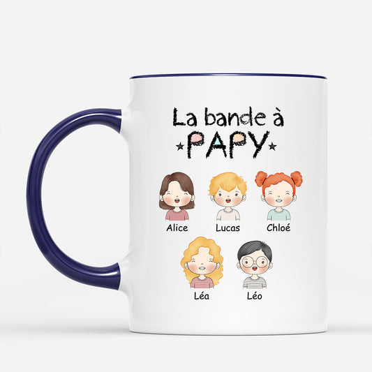 1017MFR2 Cadeau Personnalise Mug Bande Papa Papi