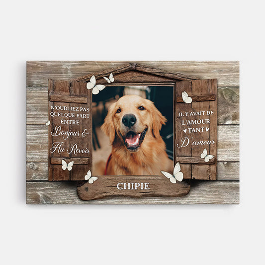1036CFR1 Cadeau Personnalise Toile Bonjour Au Revoir Amour Amoureux des chiens
