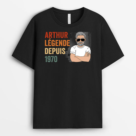 1040AFR1 Cadeau Personnalise T shirt legende Papa Papi