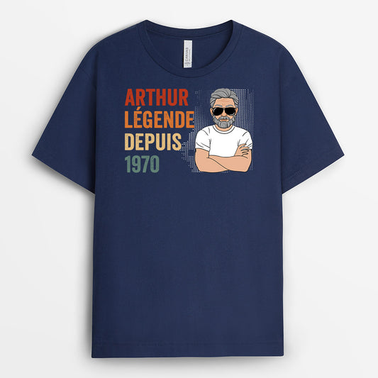 1040AFR2 Cadeau Personnalise T shirt legende Papa Papi
