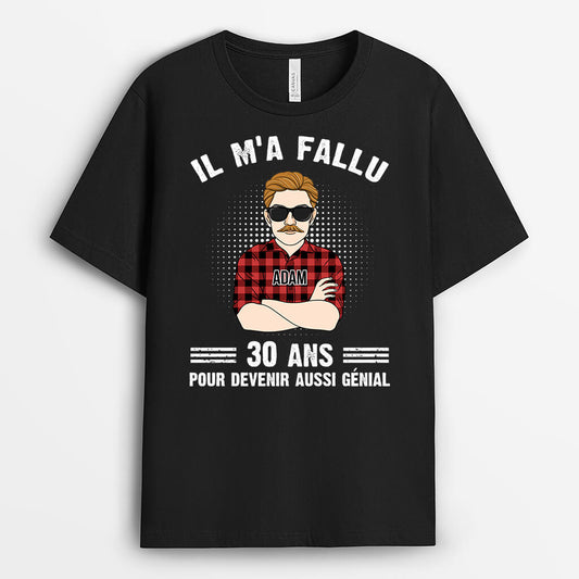 1048AFR1 Cadeau Personnalise T shirt Aussi Genial Papa Papi