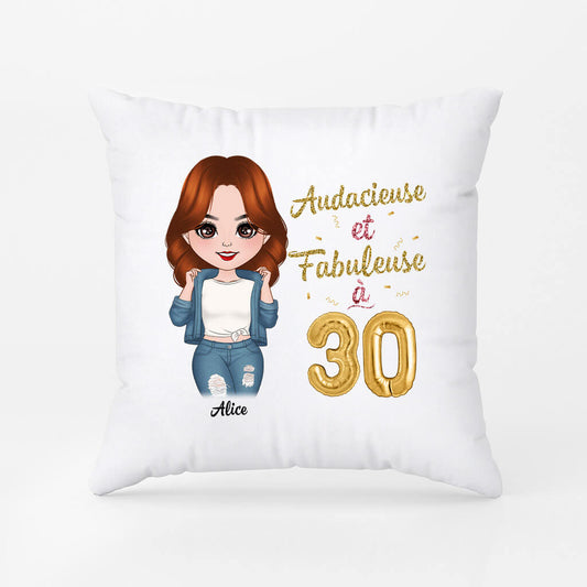 1053PFR1 Cadeau Personnalise Coussin Audacieuse Femme