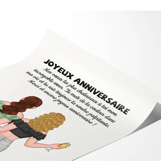 1056SFR2 Cadeau Personnalise Poster Anniversaire Soeur Frere