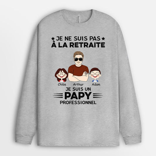 1057NFR2 Cadeau Personnalise Manches Longues Professionnel Papa Papi