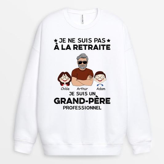 1057WFR1 Cadeau Personnalise Sweatshirt Professionnel Papa Papi