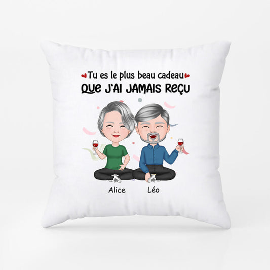 1061AFR2 Cadeau Personnalise Coussin Plus Beau Cadeau Amoureux Couple