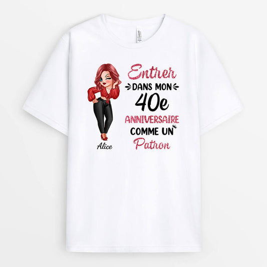 1062AFR1 Cadeau Personnalise T shirt Patron Anniversaire