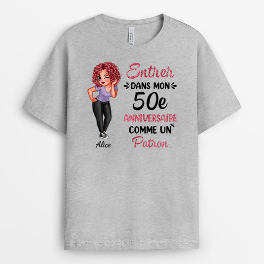 1062AFR2 Cadeau Personnalise T shirt Patron Anniversaire