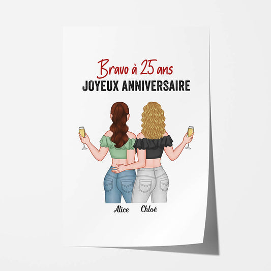 1070SFR1 Cadeau Personnalise Poster Bravo Anniversaire