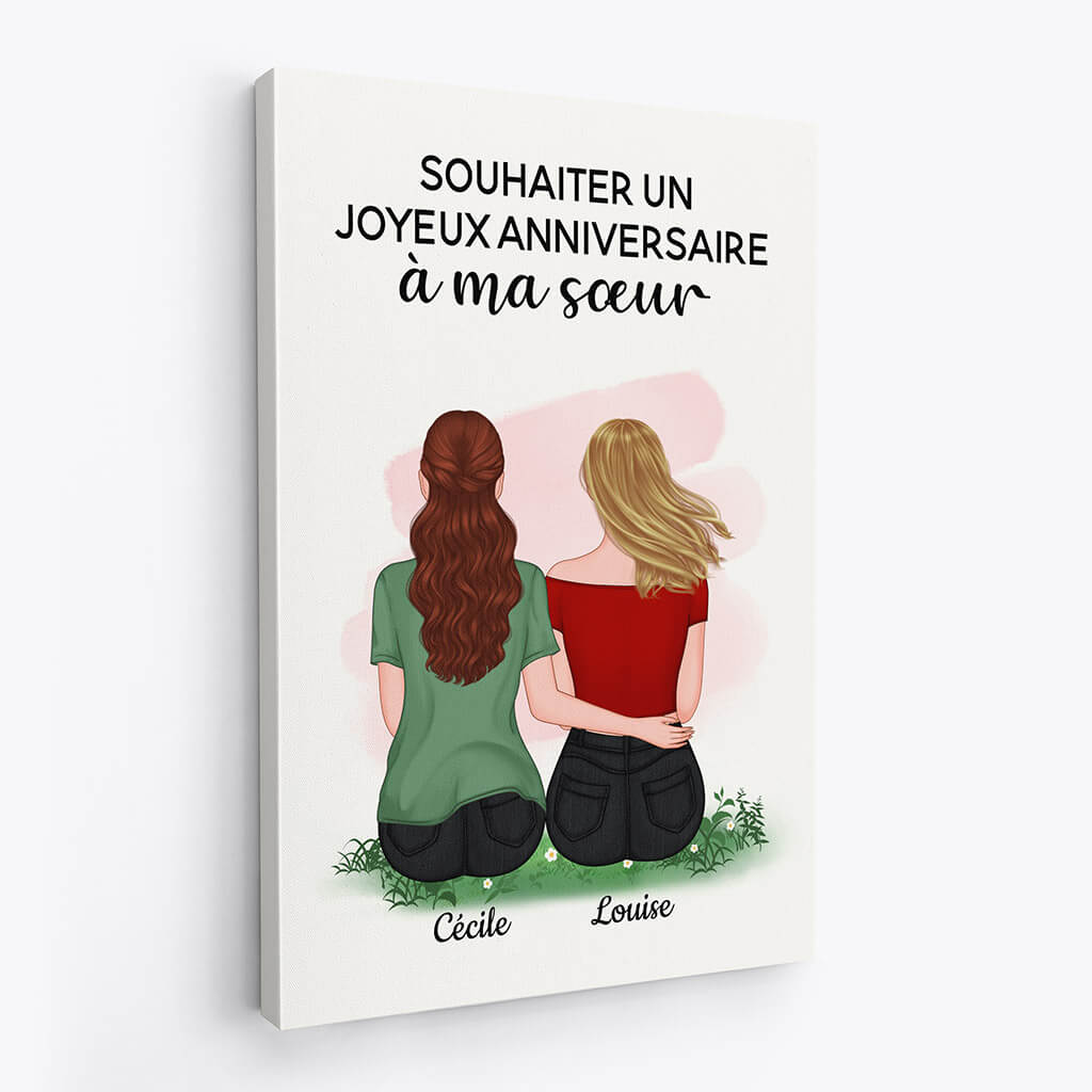 1071CFR2 Cadeau Personnalise Toile Souhaiter Soeur Anniversaire
