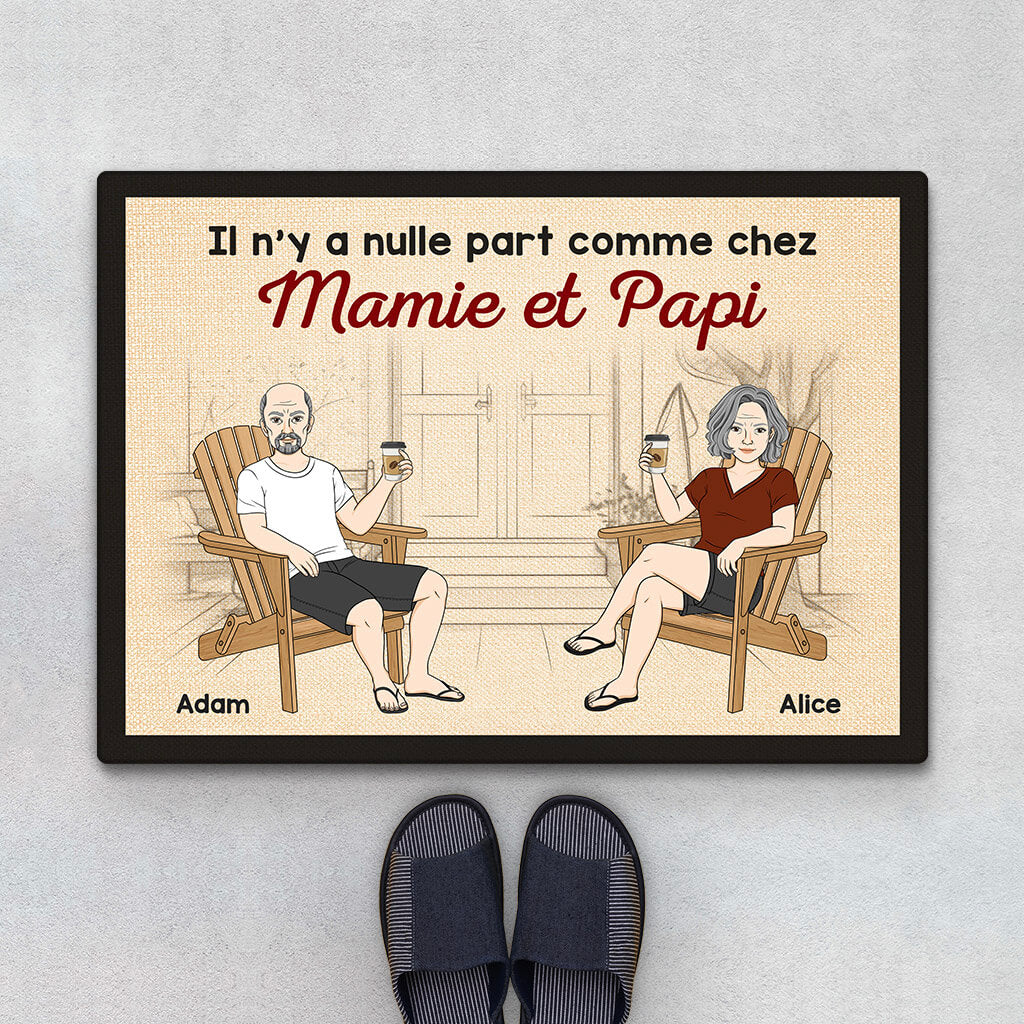 Paillasson Chez Mamie et Papy Personnalisé - Cadeau Plus