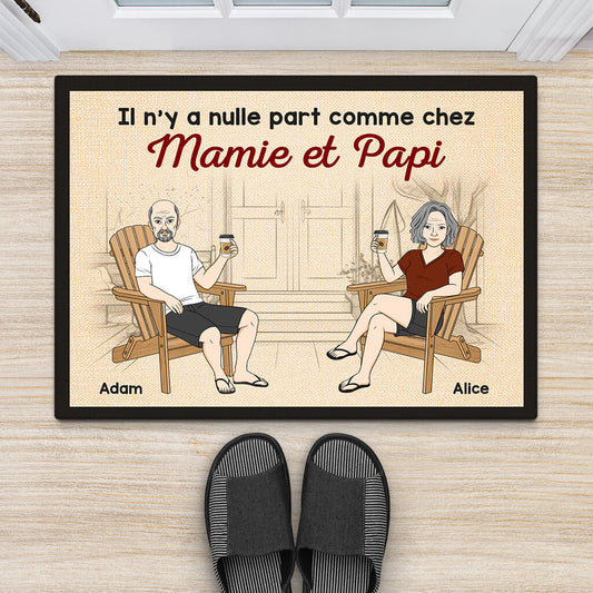 1076CFR2 Cadeau Personnalise Toile Nulle Part Papi Mamie