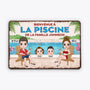 1078EFR1 Cadeau Personnalise Plaque Piscine Famille